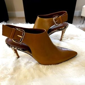 Donald J Pliner Snakeskin Heel Slingback Pump